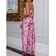 thumbnail image 3 of Vestido largo Realtix con estampado de satén de verano sin espalda para mujer, 3 of 6