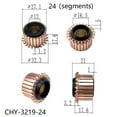 thumbnail image 3 of 1Pc 27.1 x12 x17.6(21) mm 24P Teeth Copper Hook Type Electrical Motor Commutator, 3 of 7