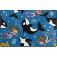 thumbnail image 5 of SKYSONIC Area Rug Carpet Cute Dolphins and Diving Girls Nursery Rug Floor Mat for Hardwood Floor Entrance Living Room Bedroom, 60x39 in, 5 of 6