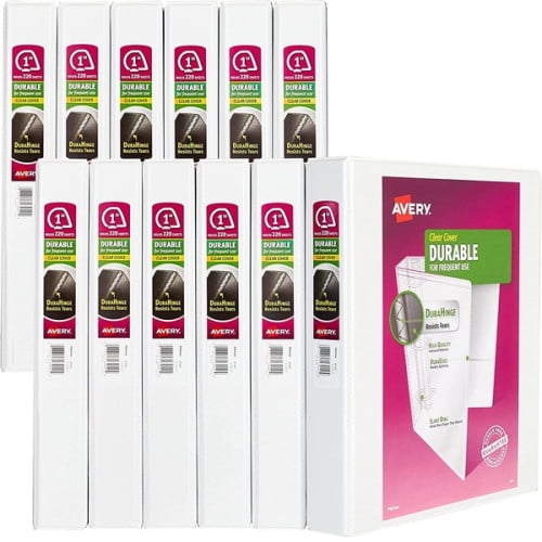 Avery Durable View Binder with DuraHinge and Slant Rings, 3 Rings, 1 12 Pack