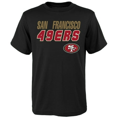 - Youth Black San Francisco 49ers Outline T-Shirt
