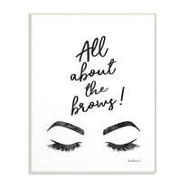 The Stupell Home Decor Collection All About The Brows Ink Illustration Wall Plaque Art, 10 x 0.5 x 15