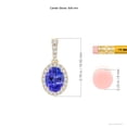 thumbnail image 3 of ANGARA Natural Vintage Style Oval 1.25 ct Tanzanite Halo Pendant in 14K Yellow Gold for Women (Size-8x6mm) | December Birthstone, Anniversary, Jewelry Gift for Women | Natural Tanzanite Necklace, 3 of 7