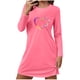 thumbnail image 2 of HongQid Nightgowns for Women Soft Grpahic House Dress Long Sleeve Sleep Shirts Fall Sleepwear Night Gown Nightshirt, 2 of 6