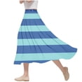thumbnail image 1 of ameIAEA Women Elastic High Waist A-Line Skirts 2024 Fall Fashion Color Block Ruffle Midi Skirt, 1 of 5