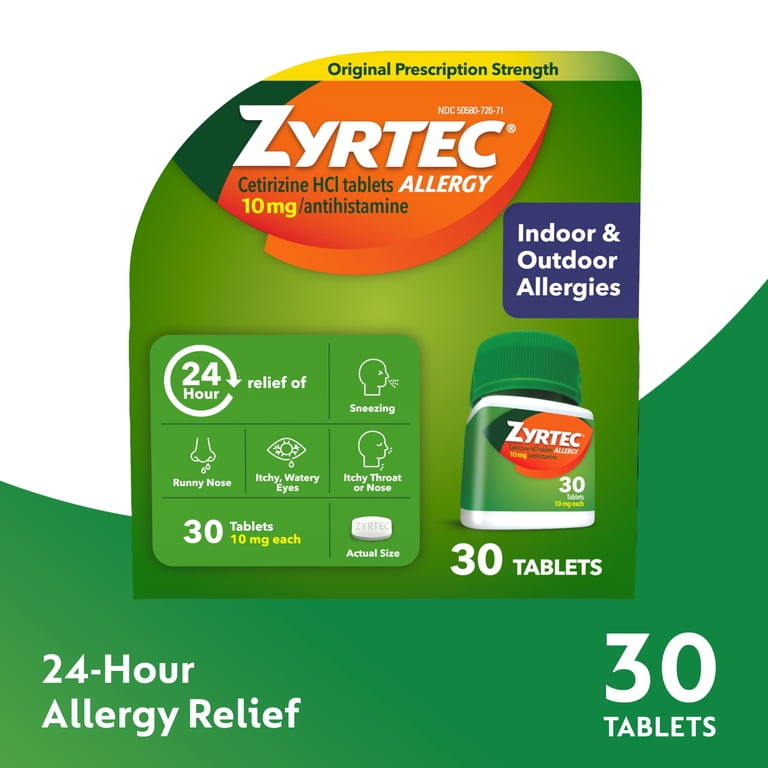 24 Hour Allergy Relief Cetirizine, 30 Count photo 2