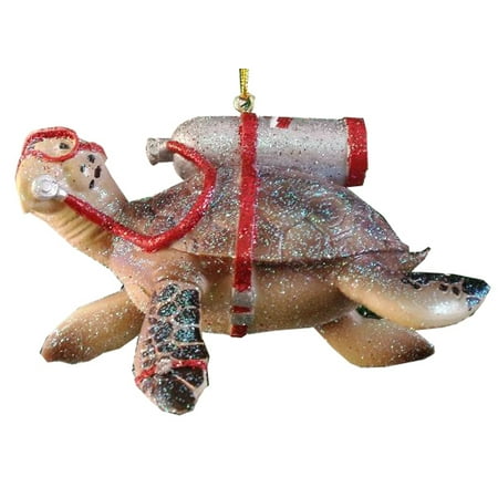 scuba diving tortuga sea turtle christmas holiday ornament sea turtle christmas ornament