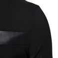 thumbnail image 7 of YLSDL Men's Leather Patchwork T-shirts Short Sleeve Crew Neck Shirts Irregular Zipprt Hem Tops Summer Casual Fashion Hip Hop Longline Blouses Black L, 7 of 7