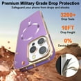 thumbnail image 4 of Designed for iPhone 16 Pro Max Magnetic Phone Case,Compatible with Mag-Safe,Anti-Scratch PU Leather Bumper,Shockproof Elegant Electroplated Rugged Ultra Slim Thin Phone Case,Darkpurple, 4 of 7