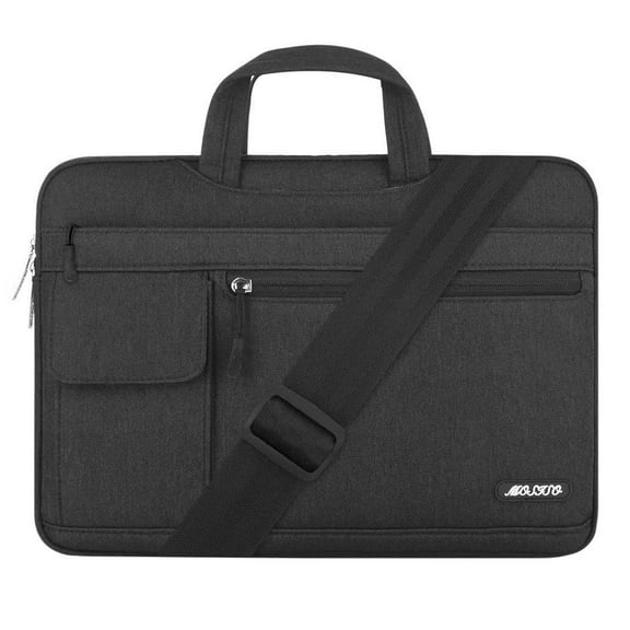 MOSISO Laptop Shoulder Bag Compatible with MacBook Air/Pro,13-13.3 inch Notebook,Compatible with MacBook Pro 14 inch M3 M2 M1 Pro Max 2023-2021,Polyester Flapover Briefcase Sleeve Case