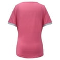 thumbnail image 4 of Maternity Nursing Tops Short Sleeve Button Down Breastfeeding T-Shirts V Neck Color Block Tee for Women, S-3XL, 4 of 5