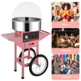 thumbnail image 2 of ROVSUN Cotton Candy Machine with Cart Stainless Steel, 21 Inch Electric Cotton Candy Maker Candy Floss Maker w/Cover Sugar Scoop and Large Storage Drawer for Commercial Home Party Carnival, Pink, 2 of 8