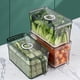 thumbnail image 2 of Caja de almacenamiento para refrigerador, caja organizadora para guardar alimentos con asa, material transparente verde, 2 of 5