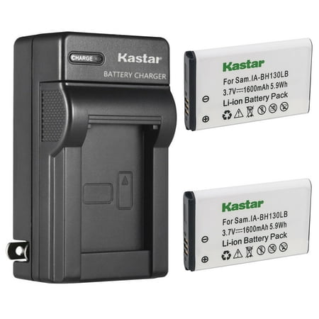 Kastar 2-Pack IA-BH130LB Battery and AC Wall Charger Replacement for Samsung SMX-C100 SMX-C200 SMX-K40 SMX-K40BP SMX-K40EDC SMX-K40LN SMXC13GP SMXC13LN SMXC13 SMX-K44 SMX-K44BP SMX-K44BN Camera