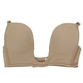 thumbnail image 3 of Fullness Deep Plunge V Shape Women's Push up Convertible V Bra, Size, 34C-Beige, 3 of 3