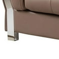 thumbnail image 4 of Benjara BM226778 Leatherette Chair with Stainless Steel Mirror Accented Armrests, Brown, 4 of 5