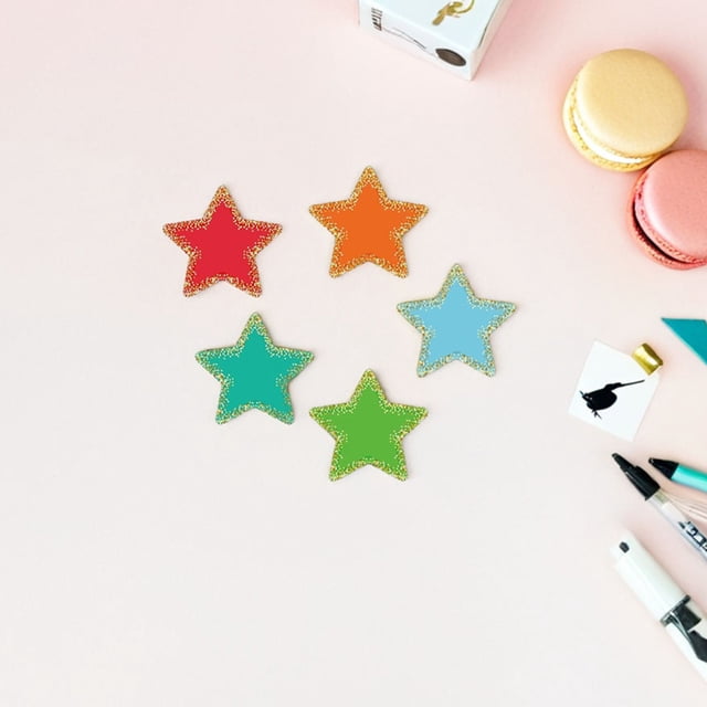 USHOBE 1Set Star Paper Cutouts for Bulletin Board Borders Decorative Colored Paper Shapes