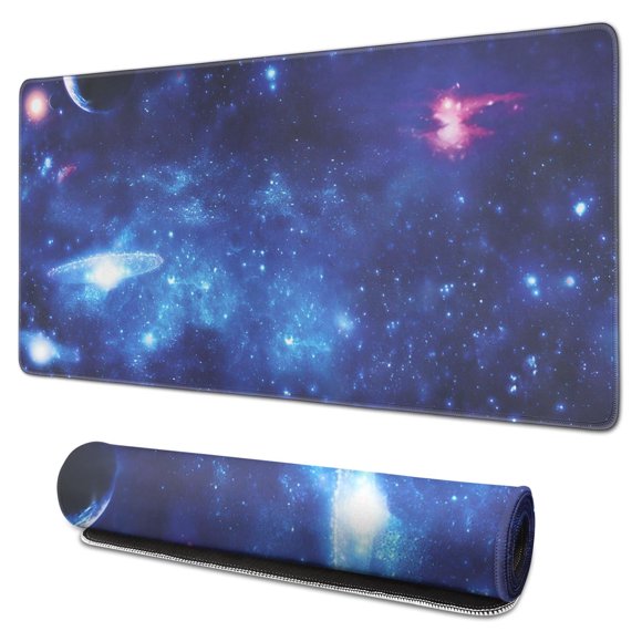 Blue Starry Sky desk Mouse Padwaterproof,rubber+multispandexnon Slip MousepadsDesk Pad for Office Home Game 31.5x15.7inches