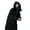Black, variant on comerut Winter Down Coat Zipper Hooded Solid Color Midi Length Cardigan Keep Warm Padded Stand Collar Women Winter Coat for Outdoor