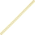 thumbnail image 2 of LOVEBLING 10K Yellow Gold Solid Pave Two-Tone Curb Chain Bracelet (5.5mm 8"), 2 of 4