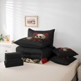 thumbnail image 6 of Homewish Gothic Skull 7-Piece Full Bedding Set - Red Floral Retro, 6 of 8
