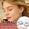 thumbnail image 4 of Pendientes de aro Silvora Fashion Viking Rune 10mm 925 plata esterlina, 4 of 8