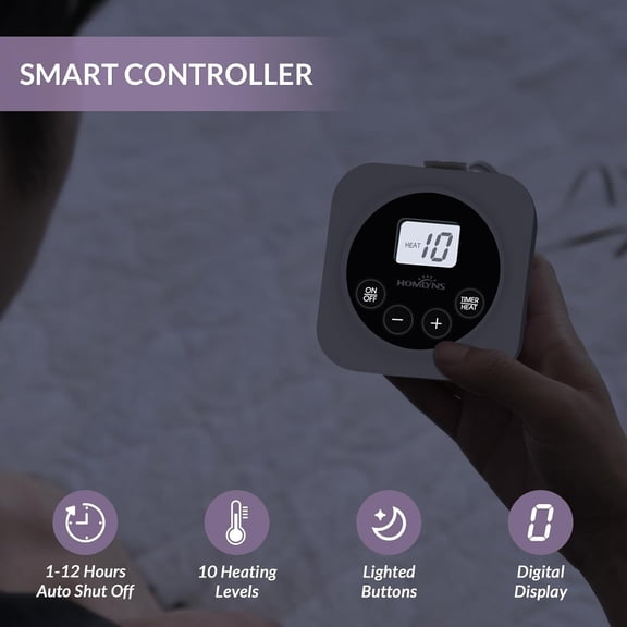 LuxeHeat Electric Heated Mattress Pad Queen Size Zoned Dual Control 10 Heat Levels 1-12H Timer,Sherpa,Illuminated Button