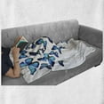 thumbnail image 5 of Butterflies Soft Flannel Fleece Throw Blanket, Group of Flying Butterflies Natural Botanic Parks Springtime, Cozy Plush for Indoor and Outdoor Use, 60" x 80", Blue Sky Blue Black, by Ambesonne, 5 of 5