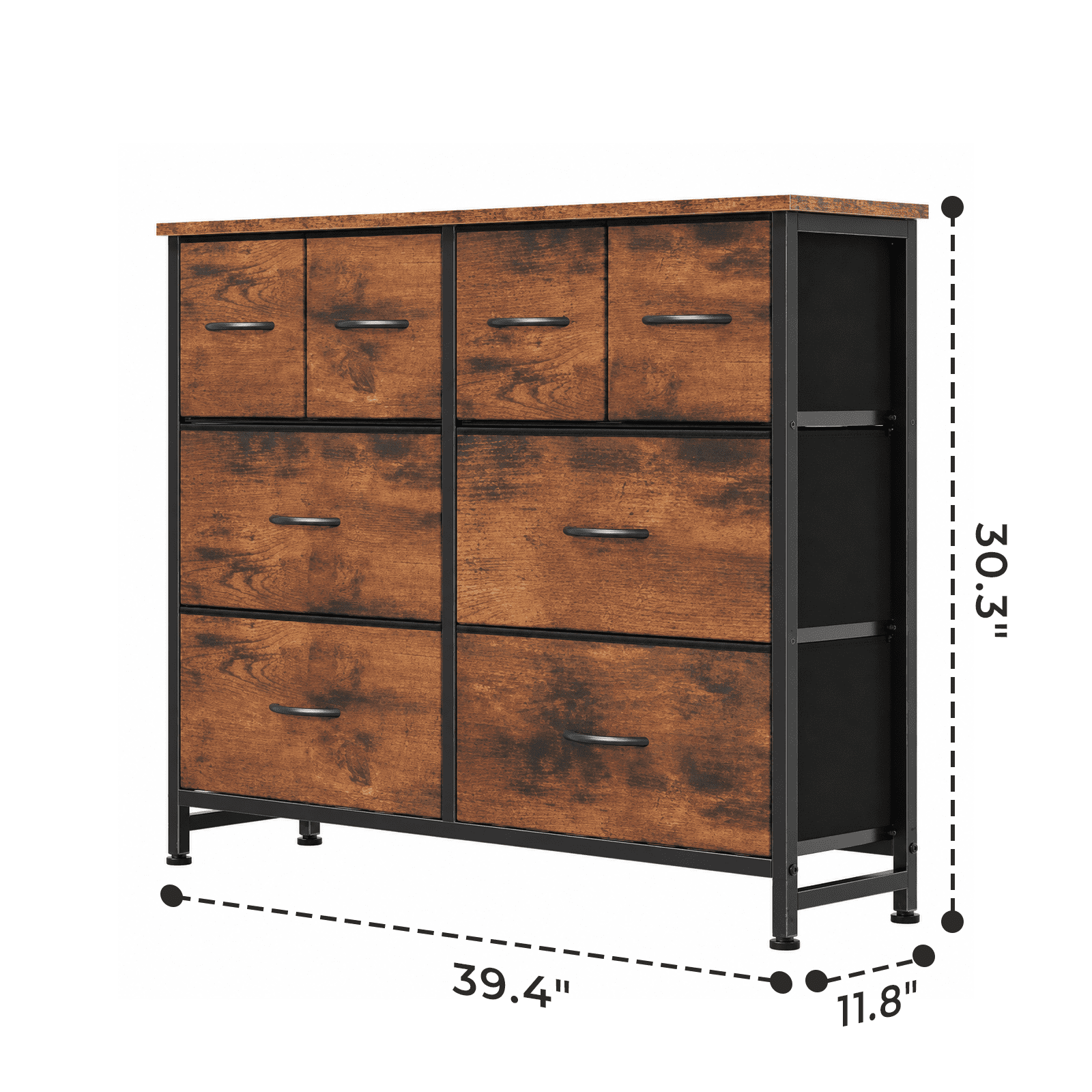 Alvantor Dresser for Bedroom with 8 Drawers, Fabric Dressers Storage Tower with Steel Frame Wood Tabletop, Storage Cabinet, Hallway, Closets