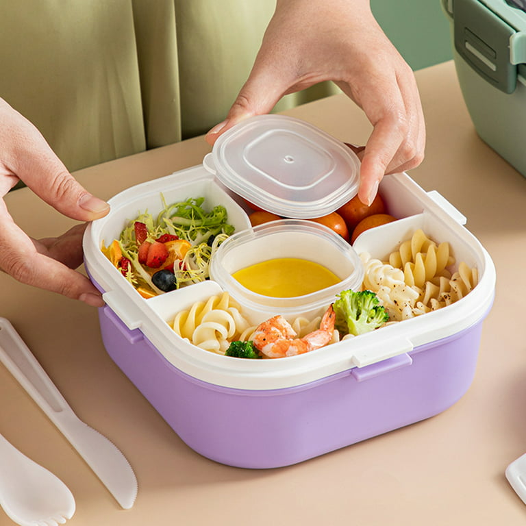 Lunch BoxesIdeal Lunch Container for KidsSnack Lunch Box for Kids and AdultsLunch Box with Compartments and A Dipping Sauce ContainerDishwasher Safe