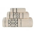 thumbnail image 2 of BNM Zero Twist Cotton Floral 3 Piece Towel Set, Ivory, 2 of 12