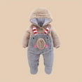 thumbnail image 2 of Hwmodou Boys Jumpsuits Fuzzy Flannel Thickened Warm Fuzzy Baby Out Wear Clothes Baby Clothes Childrens Crawling Clothes Fall Winter Themed Jumpsuit,0-2M, 2 of 3