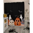 thumbnail image 4 of Shower Curtains for Bathroom-72"x96",Pumpkin Ghost Face Halloween Waterproof Bath Curtain Grommet Shower Curtain Set with Hooks,Scary Ghost Bat on Black Washable Bath Accessories, 4 of 9