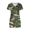 thumbnail image 4 of AKAFMK Women's 2 Piece Pajama Sets Camouflage Print Short Sleeve Loungewear Sets Soft Round Neck Top and Shorts Sleepwear, 4 of 5