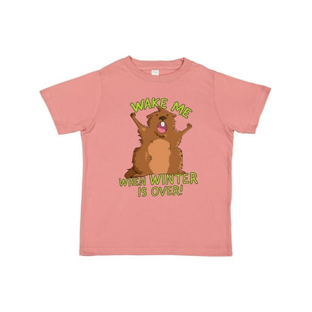 

Inktastic Groundhog Day Wake Me When Winter is Over Gift Toddler Boy or Toddler Girl T-Shirt
