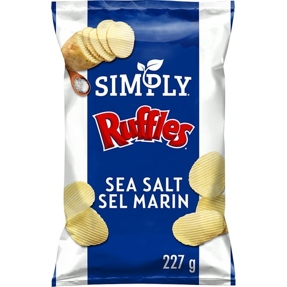 Simply RUFFLES Sea Salt Potato Chips, 227GM