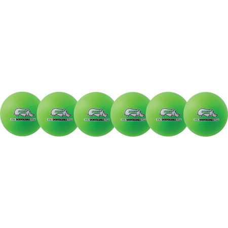 Champion Sports Low Bounce Dodgeball Set, 6", Neon Green, Set of 6