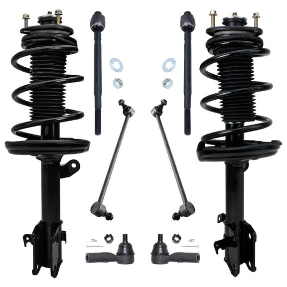 Detroit Axle - 8pc Front Struts kit for 2006-2014 Honda Ridgeline Complete 2 Struts w/Coil Spring 2 Front Sway Bar Links 4 Inner Outer Tie Rods 2007 2008 2009 2010 2011 2012 2013 Replacement Struts