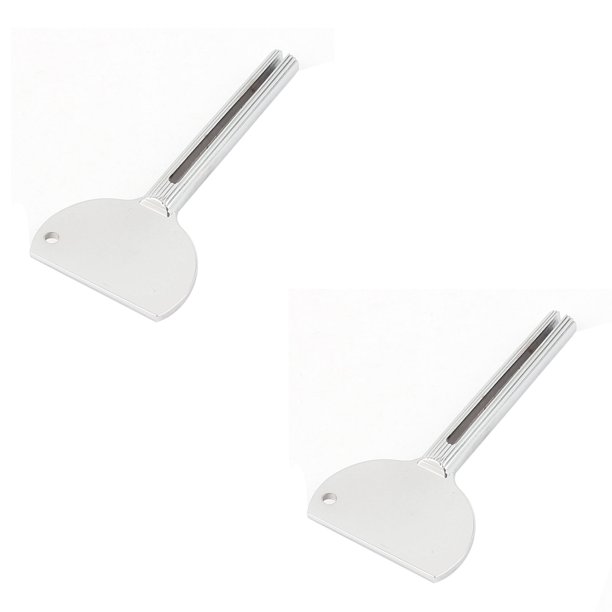 2 Pack, Silver Tone Stainless Steel Dispenser Toothpaste Tube Squeezer