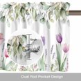 thumbnail image 6 of Purple Tulips Valance Curtain for Windows Spring Floral Leaf Watercolor Botanical Rod Pocket Curtain Valances Short Window Treatments Panels for Kitchen Bathroom Laundry Room Basement 42 x 18 Inch, 6 of 9