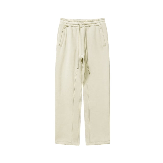 Puntoco Pantalones casuales de pierna recta de color sólido para hombre, pantalones largos