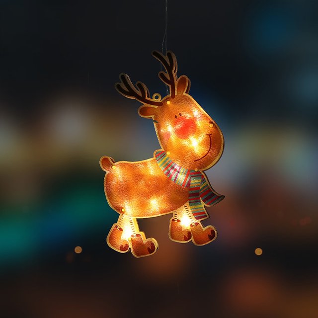 Cadena de luces LED para decoración navideña, colgante luminoso de Papá Noel, muñeco de nieve, cervatillo, árbol de Navidad * 1 ¡Liquidación!