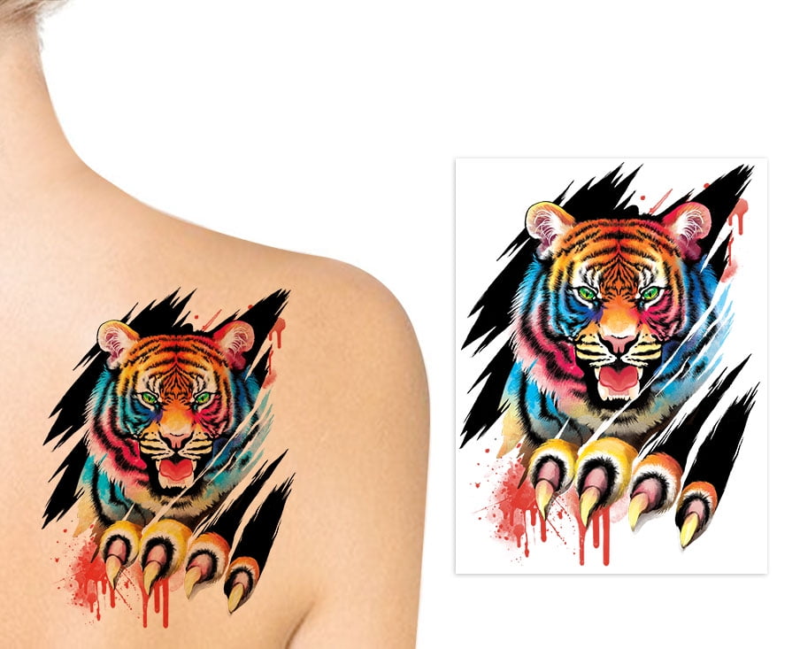 Tiger tattoo jumping vector in eps10  CanStock