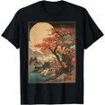 thumbnail image 1 of Camiseta vintage con grabados en madera de cerezo, arte gráfico japonés, estilo japonés de los años 2000, ropa para mujeres y hombres., 1 of 7