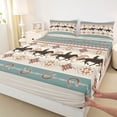 thumbnail image 4 of Homewish Rustic Cowgirl Cowboy Twin Sheet Sets, Vintage Wheat Western Aztec Twin Fitted Sheet, Farmhouse Horse Shoes Flat Sheet, Ultra Soft Bedroom Decor, 3 Pieces, 4 of 8