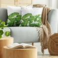 thumbnail image 5 of Ambesonne Nature Throw Pillow Cover 2 Pack, Vibrant Tropical Foliage, 24", Hunter Green Yellow, 5 of 7