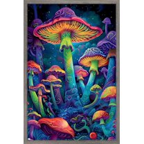 Simonetta Zambelli - Psychedelic Mushrooms Wall Poster, 22.375" x 34" Framed