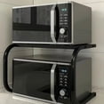 thumbnail image 3 of Toaster Oven Shelf, Countertop Microwave Oven Rack 2 Tier High Load Capacity Thickened Carbon Steel Space Riser  for Cutlery, 3 of 7