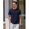 thumbnail image 3 of COOFANDY Men's Henley Shirts Cotton Short Sleeve Casual T-Shirt Button Henley Basic Tee Lightweight Summer Top, 3 of 9