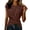 Brown, variant on Women's Solid Color Short Blouse with Crossed Tie Straps at Hem, Empire Waist Tops for Women Summer Daily Outfits, Lightweight and Flattering Black XS